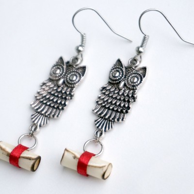 owl post earrings 1